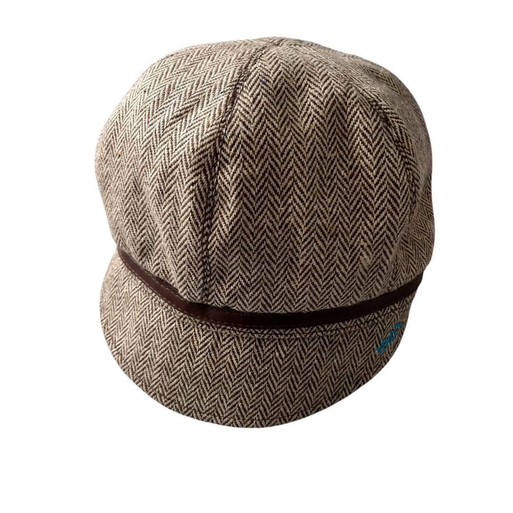 Matix Herringbone Tweed Wool Newsboy Cabbie Gatsby Hat Brown Tan Driver One Size